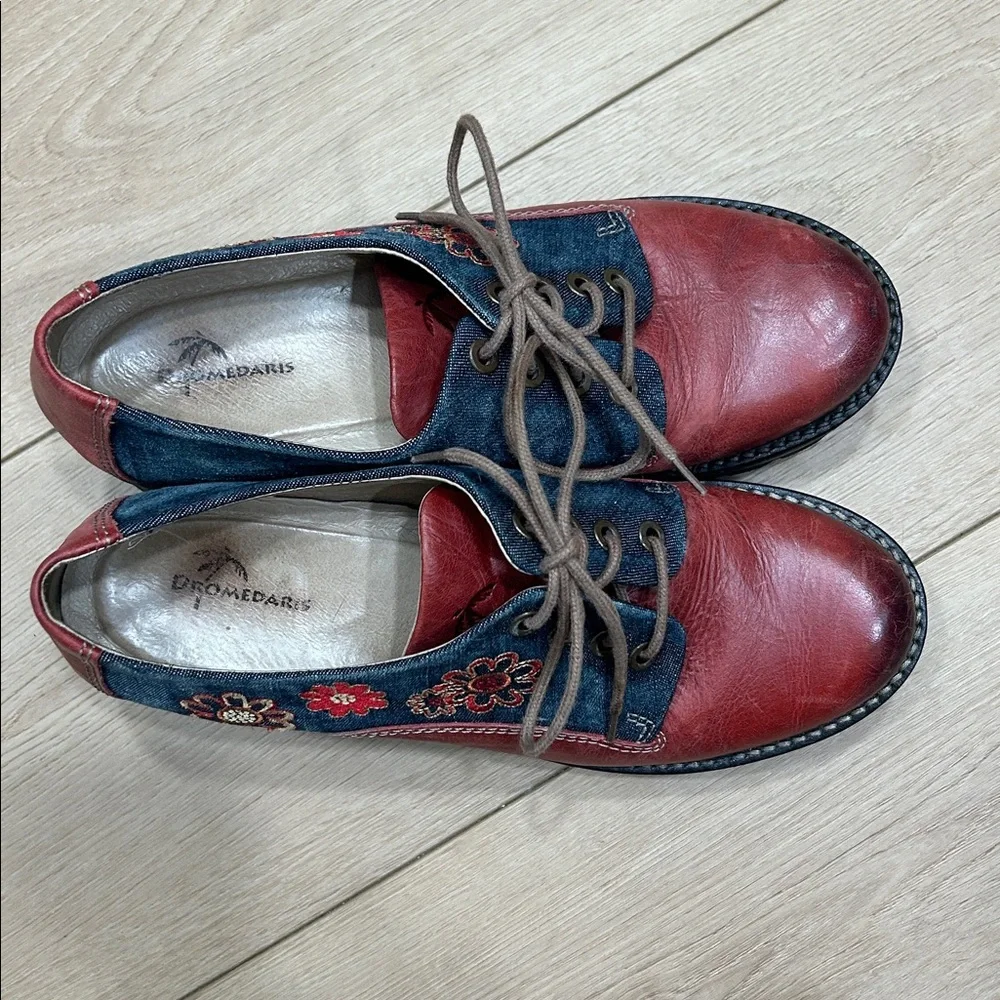 Dromedaris Whimsy Flowers Kiara Lug Sole Oxford Size 39